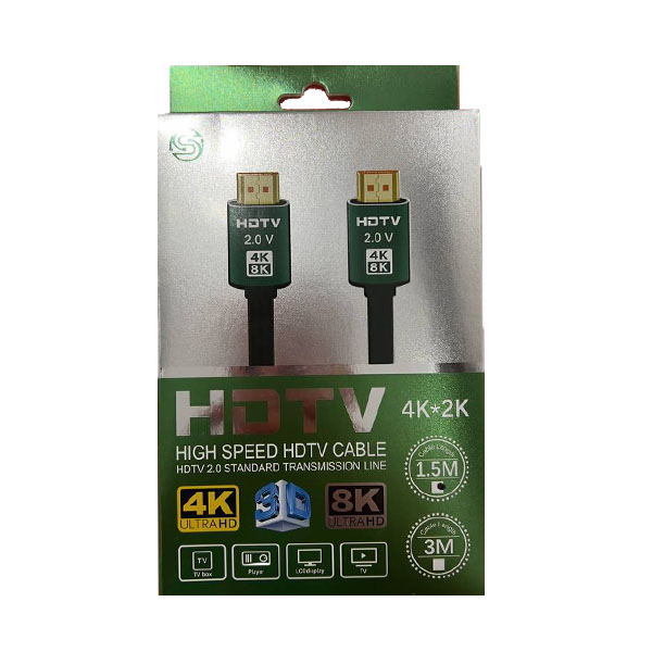 کابل HDMI 4K جلد سبز 1 و نیم متری